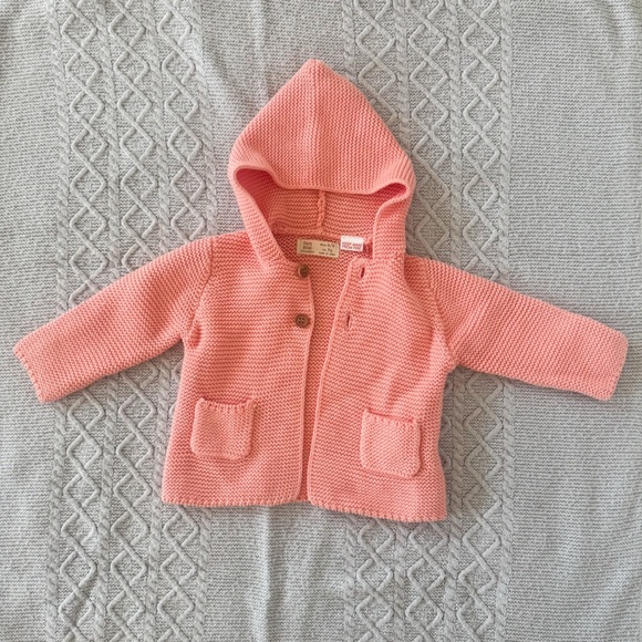 Zara Other - Zara Baby Coral Knit Hooded Cardigan